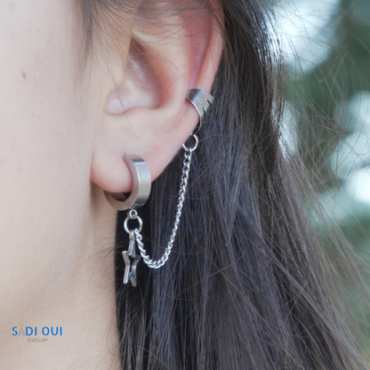 Brinco Bold Star em Aço Inoxidável | SADI OUI Jewellery