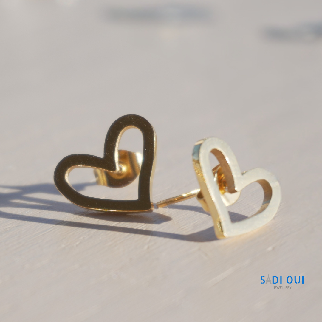 Brincos Open Heart em Aço Inoxidável | SADI OUI Jewellery