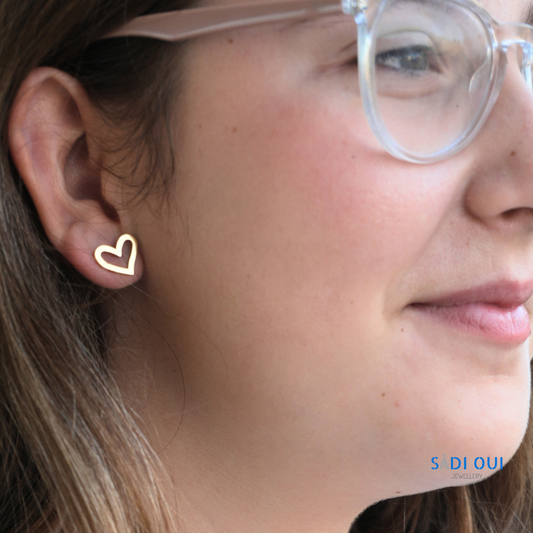 Brincos Open Heart em Aço Inoxidável | SADI OUI Jewellery