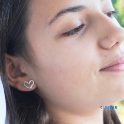 Brincos Open Heart em Aço Inoxidável | SADI OUI Jewellery