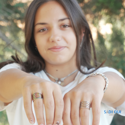 Anel Bold Rainbow em Aço Inoxidável | SADI OUI Jewellery