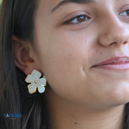 Brincos Bloom em Aço Inoxidável | SADI OUI Jewellery